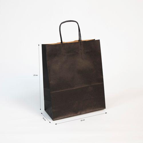 Paquet de 25 sacs kraft vergé 100g, 22x10x27cm, Noir thumbnail image 1