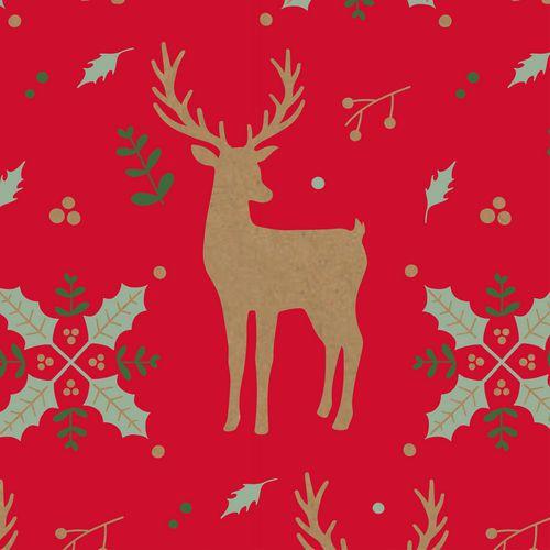 Illustration de : Rouleau kraft brut 50x0,70m Rennes rouge - Clairefontaine