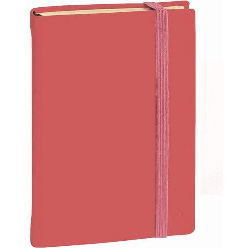 Carnet de note 15 ligné en soie avec élastique corail thumbnail image 1