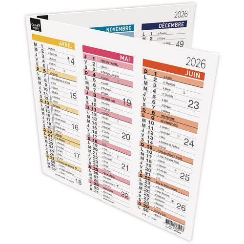 Lot de 10 Calendrier origami 13 fr arc en ciel par 10 - 26x13cm thumbnail image 1