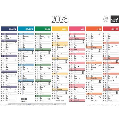 Lot de 10 Calendrier banque fr arc en ciel par 10 - 43x33,5cm thumbnail image 1