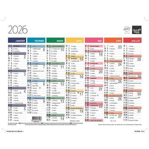 Lot de 10 Calendrier banque fr arc en ciel par 10 - 27x21cm thumbnail image 1