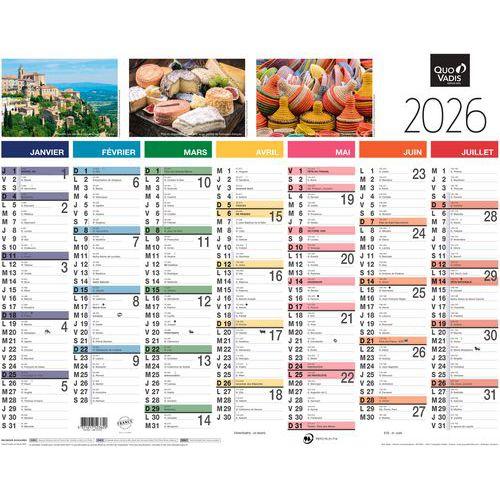 Illustration de : Calendrier mural fantaisie Tradition - 13 mois - 2026 - Quo Vadis
