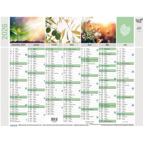 Illustration de : Calendrier banque Equology - 27x21 cm - 2026 - 14 mois - Quo Vadis