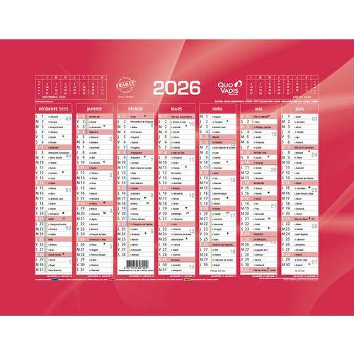 Calendrier banque - Rouge - Année 2026 - Quo Vadis thumbnail image 1