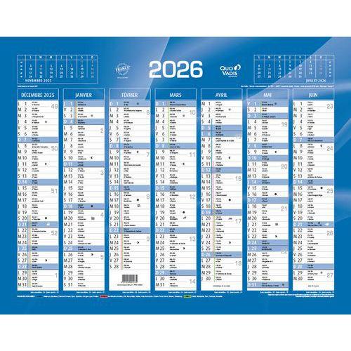 Lot de 10 Calendrier banque fr bleu par 10 - 43x33,5cm thumbnail image 1