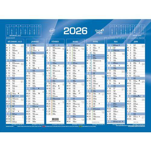 Lot de 10 Calendrier banque fr bleu par 10 - 55x40,5cm thumbnail image 1