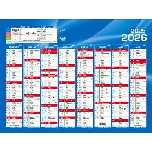 Lot de 10 Calendrier 2024-25 BANQUE SEPT/DEC 55X40,5 Bleu par 10 thumbnail image 1