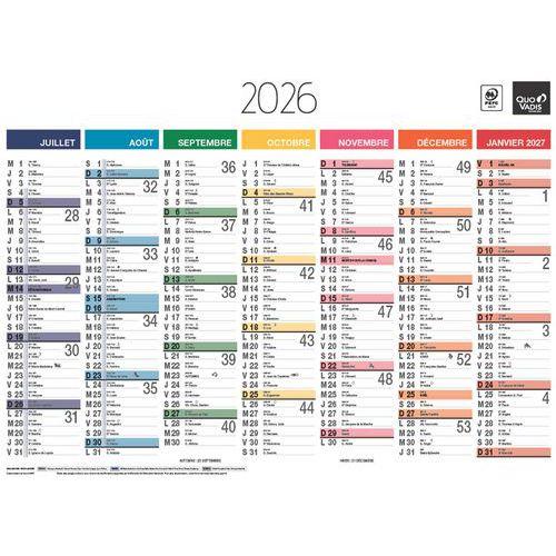 Illustration de : Calendrier banque Arc en ciel - 55x40,5cm - 13 mois - 2026 - Quo Vadis