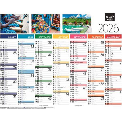 Illustration de : Calendrier mural fantaisie Tradition - 13 mois - 2026 - Quo Vadis