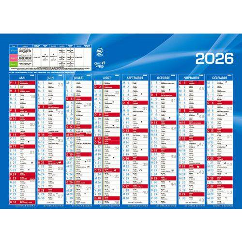 Illustration de : Calendrier banque 16 mois 2026 - 55x40,5 cm - Quo Vadis