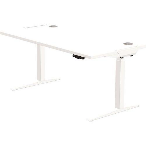 Bureau réglable Levado -Piètement blanc Plateau 140cm Blanc thumbnail image 1