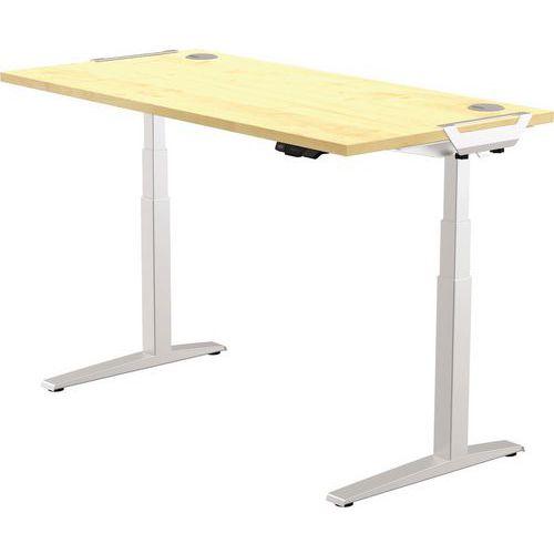 Bureau réglable Levado -Piètement gris Plateau 180cm Érable thumbnail image 1