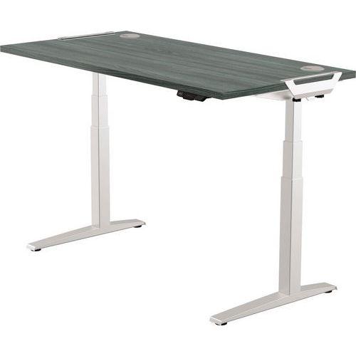 Bureau réglable Levado -Piètement gris Plateau 180cm Chêne thumbnail image 1