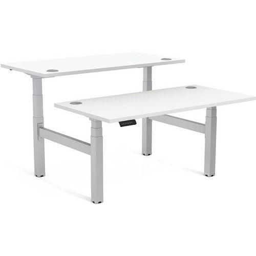 Bureau bench réglable Cambio-Piètement gris 100cm Blanc thumbnail image 1