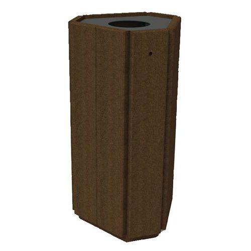 Poubelle Parc Hexagonale, porte sac 100 L Coloris marron thumbnail image 1