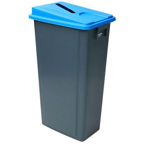 Poubelle 80 L avec couvercle tri sélectif Bleu Fente papier thumbnail image 1