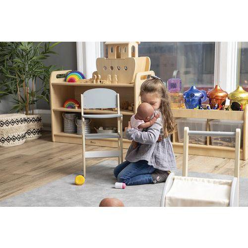 Chaise haute pour poupée en bois - Blanc et gris - Hope Education thumbnail image 1