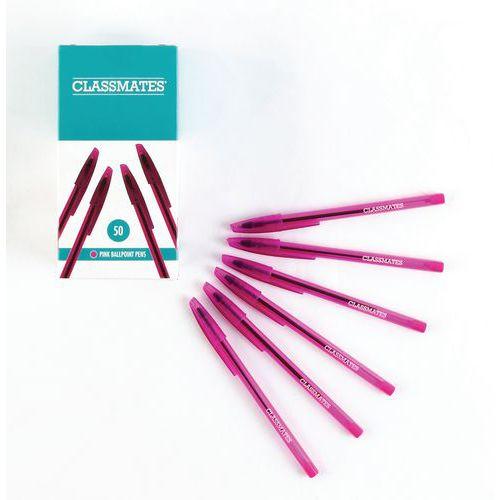 Stylo à bille - Design élégant - Classmates - Rose - Lot de 50 thumbnail image 1
