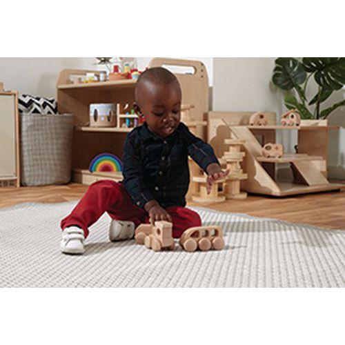 Illustration de : Train en bois - 3 pièces en hêtre - Hope Education