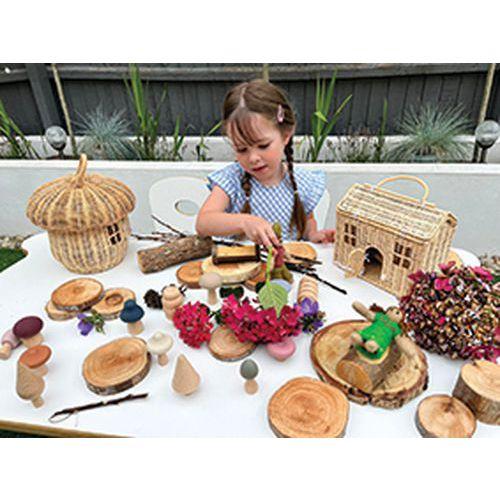 Illustration de : Champignons en bois et silicone - 12 pièces - Hope Education