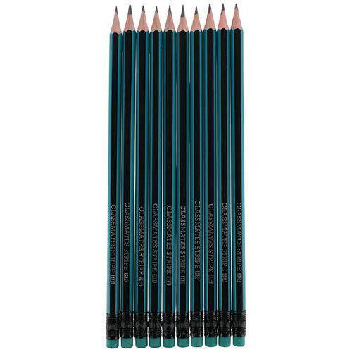 Illustration de : Crayon de papier HB à rayures avec gomme - Classmates