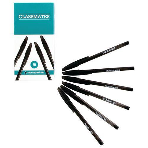 Stylo à bille - Design élégant - Classmates - Noir - Lot de 50 thumbnail image 1