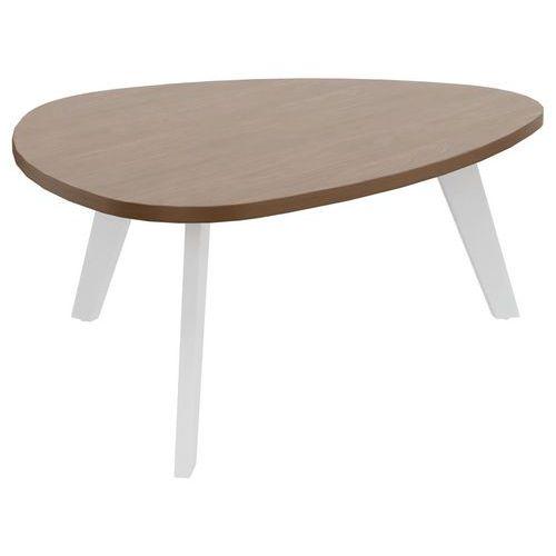 Table basse Galet 100x90 cm Noyer/Blanc thumbnail image 1