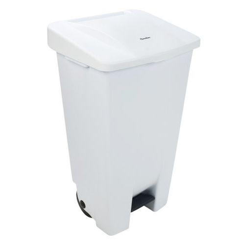 Poubelle mobile à pédale 120 L Blanc - Manutan thumbnail image 1