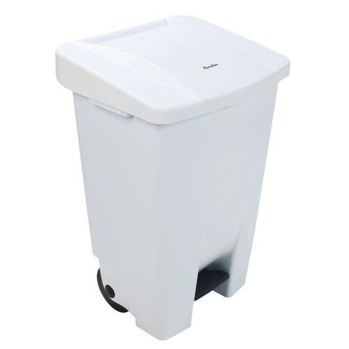 Poubelle mobile à pédale 80 L Blanc  - Manutan thumbnail image 1