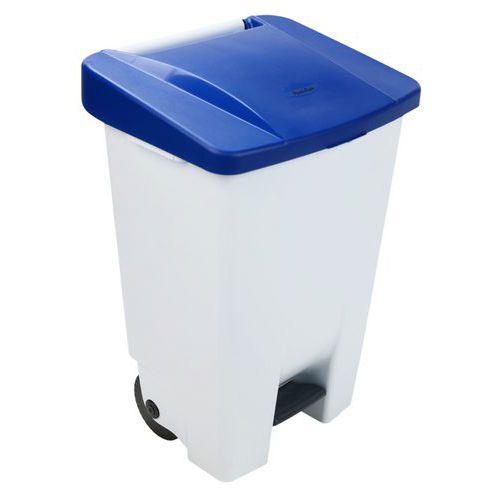 Illustration de : Poubelle mobile à pédale - Ergonomique - Tri sélectif - 80 L - Manutan Expert