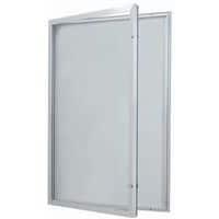 Vitrine d'exterieur porte battante - Fond aluminium - Porte en verre de sécurité - Serrure différente thumbnail image 2