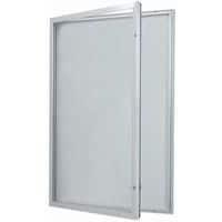 Vitrine d'exterieur porte battante - Fond aluminium - Porte en verre de sécurité - Serrure différente thumbnail image