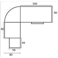 Mercure bureau droit+angle+tab Caiss 3 tiroirs L.160cm+L80cm Hêtre/alu thumbnail image 2