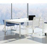 Bureau droit Bench 2 places Inesa Blanc 140 cm thumbnail image 3