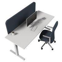 Bureau droit Kelli avec pied en T Blanc 160 cm Manivelle droite thumbnail image 2