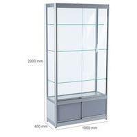 Vitrine d'exposition - 1000 x 400 x 2000 mm et placard - Manutan Expert thumbnail image 3