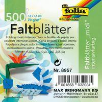 Paquet 500 feuilles papier 70g origami 7,5 x 7,5 cm assorties - Folia thumbnail image