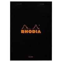 Bloc agrafé noir feuilles unies blanches - Rhodia thumbnail image