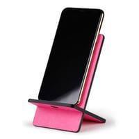 Support pour téléphone mobile en simili cuir italien fuchsia thumbnail image 2