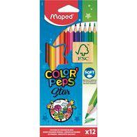 Etui 12 crayons de couleurs bois color peps star assorties - Maped thumbnail image