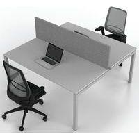 Bureau droit Bench 2 places Inesa Blanc 160 cm thumbnail image 3