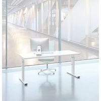 Bureau droit Inesa avec pied réglable en T Blanc 180 cm thumbnail image 2