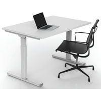 Bureau droit Inesa avec pied réglable en T Blanc 120 cm thumbnail image 4