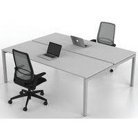 Bureau droit Bench 2 places Inesa Blanc 220 cm thumbnail image 2