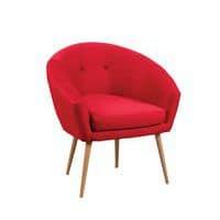 Fauteuil Armand 4 pieds coloris Rouge thumbnail image 3