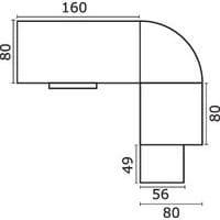 Mercure bureau droit+angle+tab Caiss 3 tiroirs L.160cm+L80cm Hêtre/alu thumbnail image 3