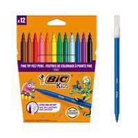 Etui 12 feutres couleurs assorties Visa pointe fine 880 - Bic thumbnail image