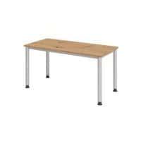 Bureau droit pieds ronds 140 cm Chêne thumbnail image 3