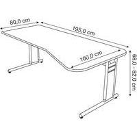 Bureau forme wave 195 cm Blanc Form 4 thumbnail image 2